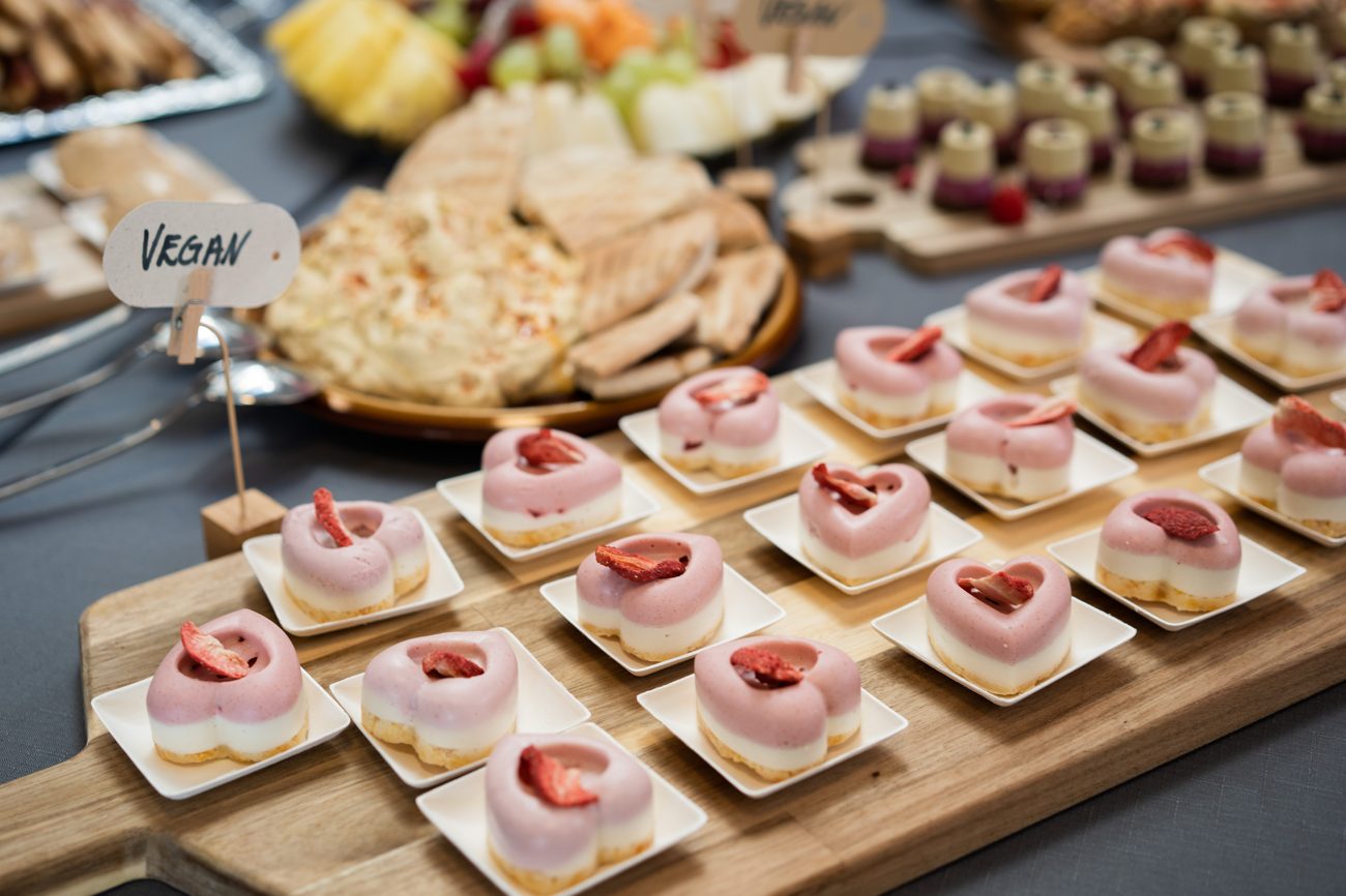 Finger-food raw desserts spread for a gathering