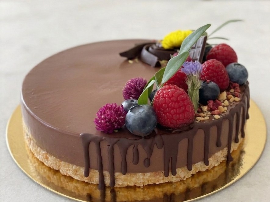 Raw chocolate banana cake