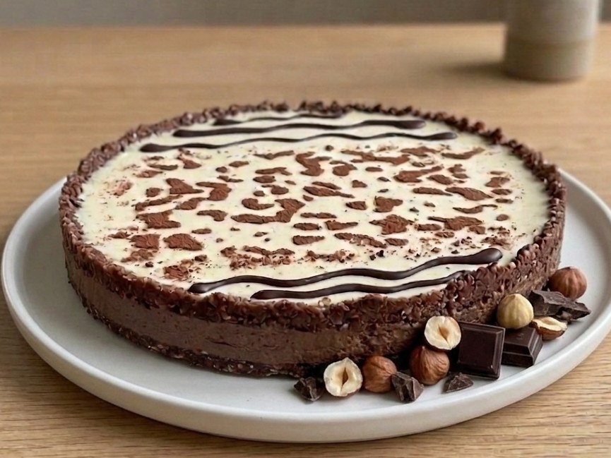 Raw chocolate hazelnut tart